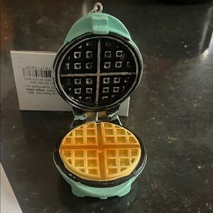 Christmas Ornament Mini Teal Waffle Maker New